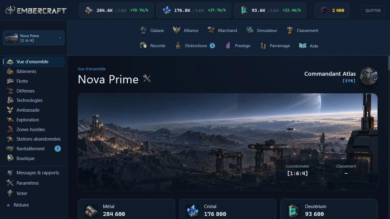 Vue d’ensemble de ton empire