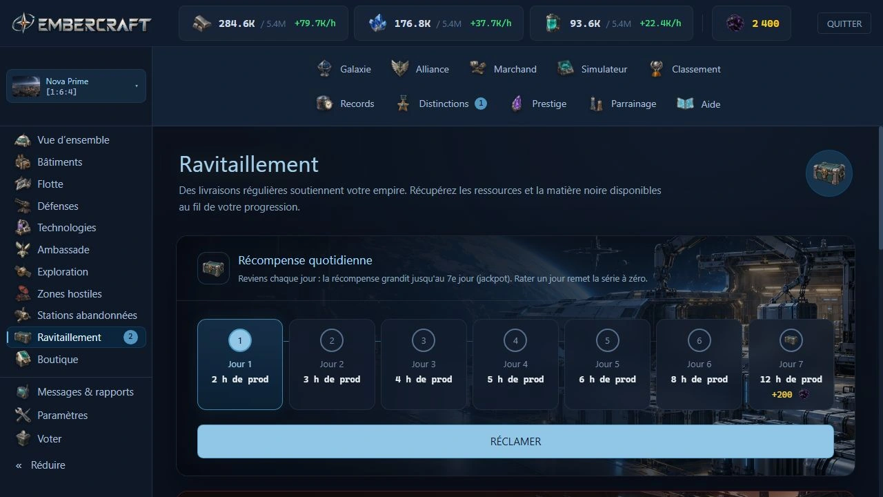 Ravitaillement et objectifs